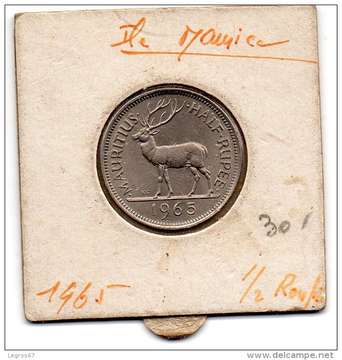 PIECE DE 1/2 ROUPIE 1965 - Mauritius