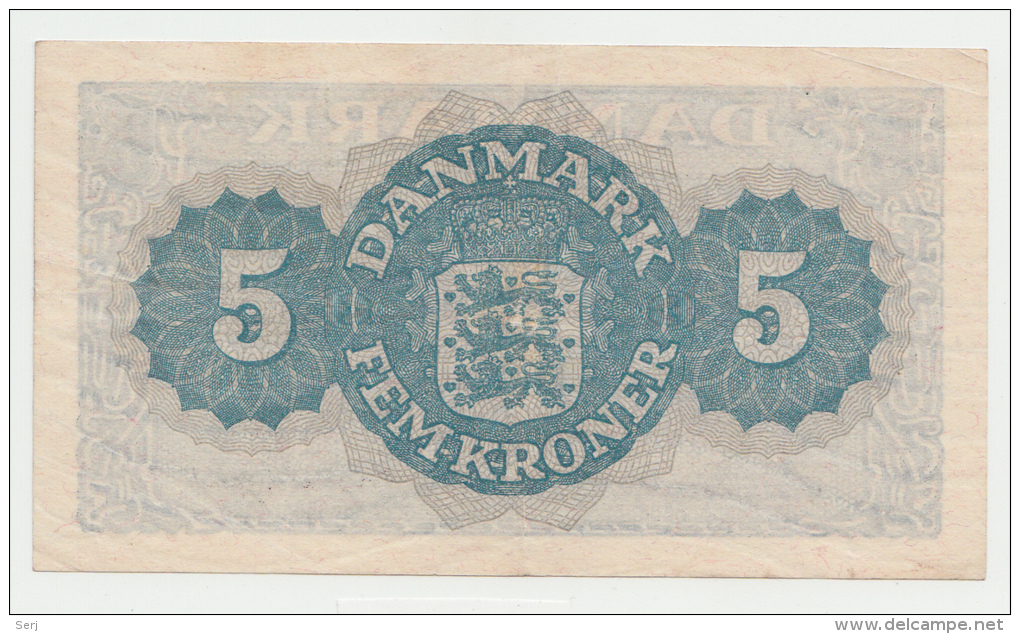 Denmark 5 Kroner 1944 VF++ Pick 35a  35 A - Denemarken