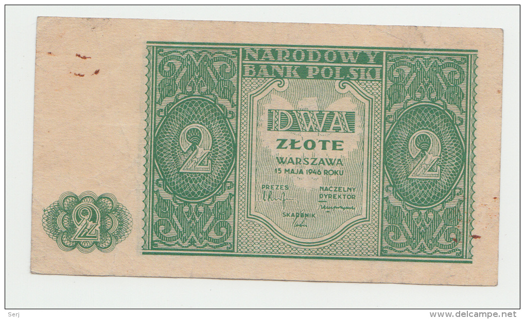 Poland 2 Zlote 1946 VF+ Pick 124 - Poland