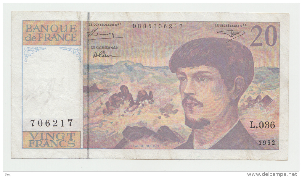 FRANCE 20 FRANCS 1992 VF P 151f - 20 F 1980-1997 ''Debussy''