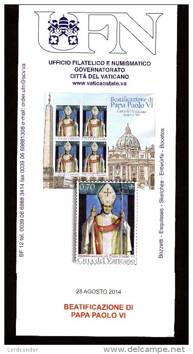 VATICAN - 2014 - BROCHURE - Beatification Of Pope Paul VI - NEW VF - Neufs