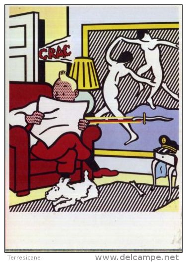 ROY LICHTENSTEIN & SABAN BRUSSELS 1995 TINTIN READING 1993 NON VIAGGIATA - Pintura & Cuadros