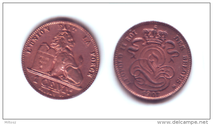 Belgium 1 Centime 1907 (legend In French) - 1 Cent