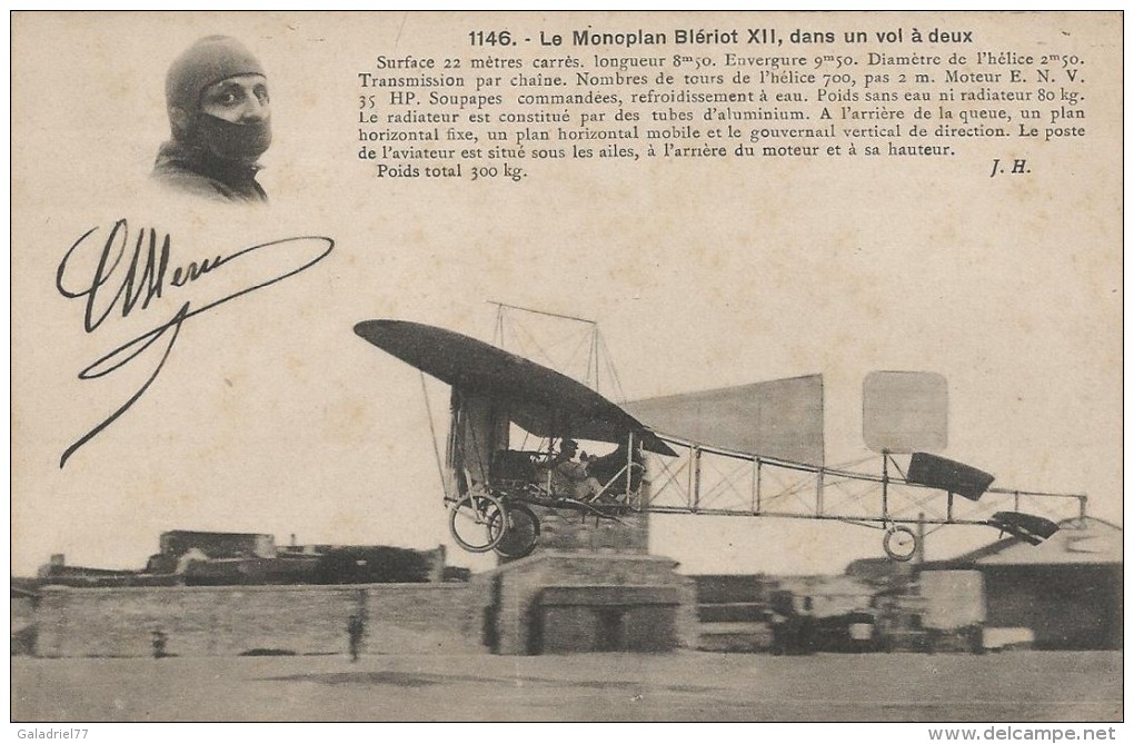 CPA Le Monoplan "Blériot XII" Dans Un Vol à Deux - ....-1914: Vorläufer