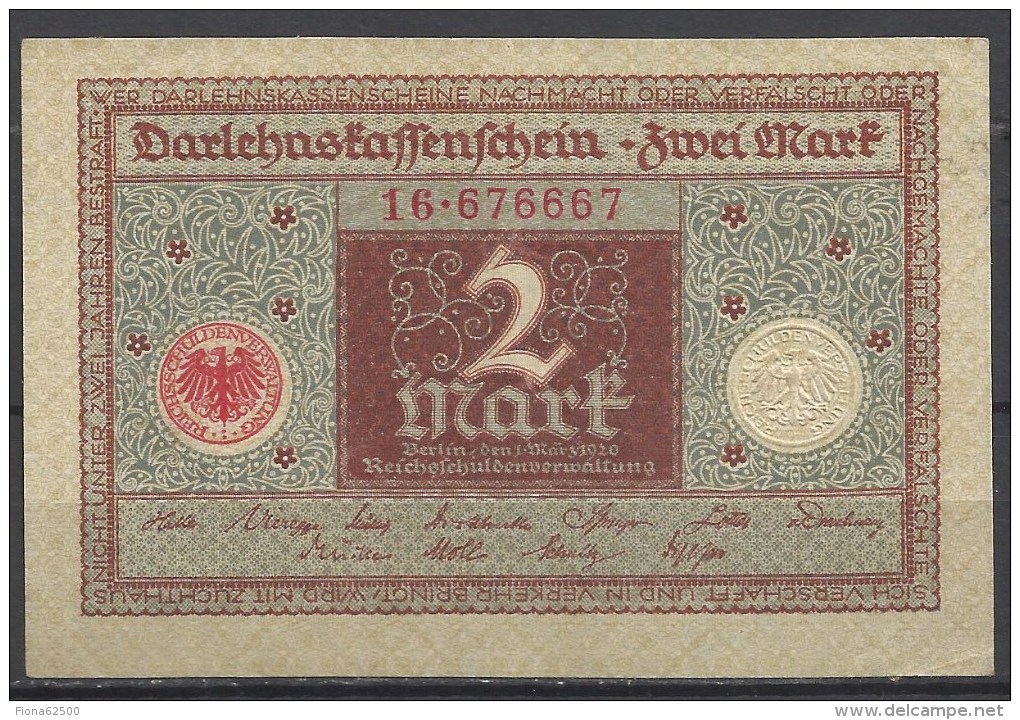 ALLEMAGNE .  2 MARK . 1920 . - 2 Mark