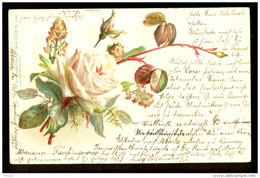 Rose - Lith.-artis Anstalt Muncher Series XXIII No. 171469  ------- Old Postcard Traveled - Autres & Non Classés