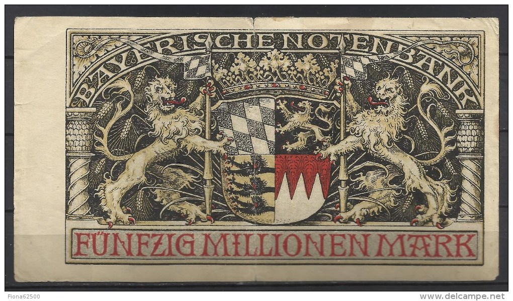 ALLEMAGNE .  BILLET DE 50 MILLION EN MARK . 1923 . - 50 Miljoen Mark