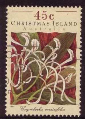1994 - Christmas Island Orchids 45c CORYMBORKIS VERATRIFOLIA Stamp FU - Christmas Island