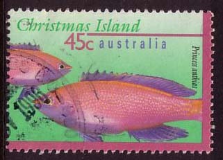 1996 - Christmas Island Marine Life 45c PRINCESS ANTHIAS Stamp FU - Christmas Island