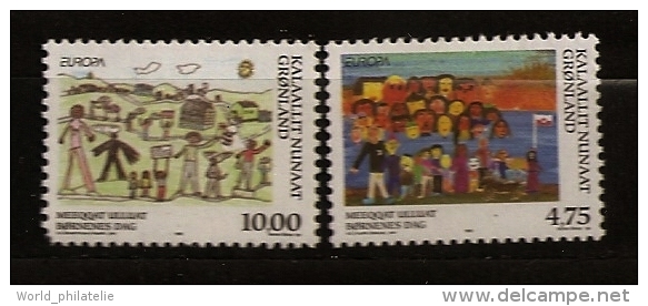 Groenland Danemark 1998 N° 302 / 3 ** Europa, Festival, Fête, 1er Juin, Dessin, Enfant, Chien, Soleil, Landau, Maison - Nuevos