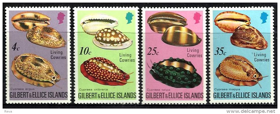 GILBERT & ELLICE ISLANDS BRITISH SHELL SHELLS SET OF 4 SG247-50  MLH 1976 READ DESCRIPTION - Gilbert & Ellice Islands (...-1979)