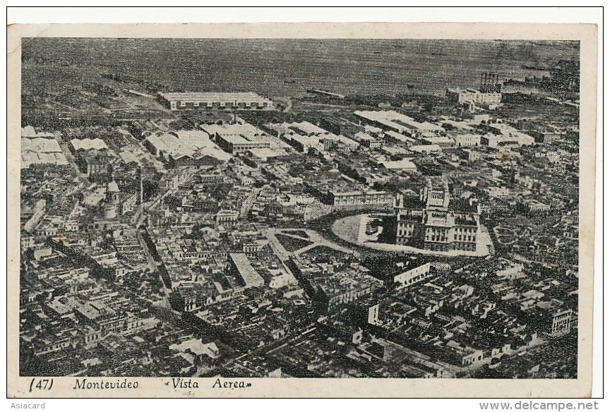 Montevideo  47 Vista Aerea  Via Aerea Por Avion A Cuba Matanzas  1946 - Uruguay