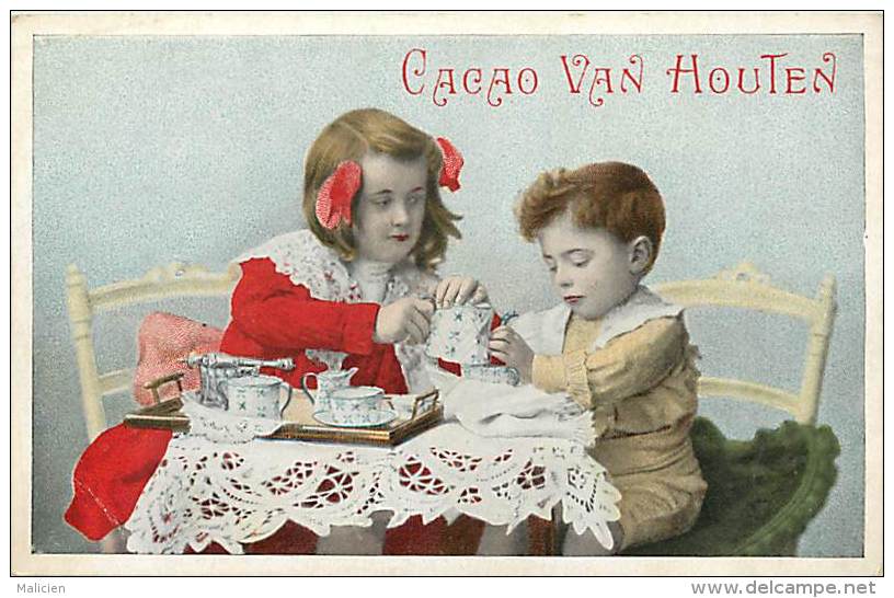 Themes Div-ref H851- Enfants - Cacao Van Houten  - Carte Bon Etat - - Publicité