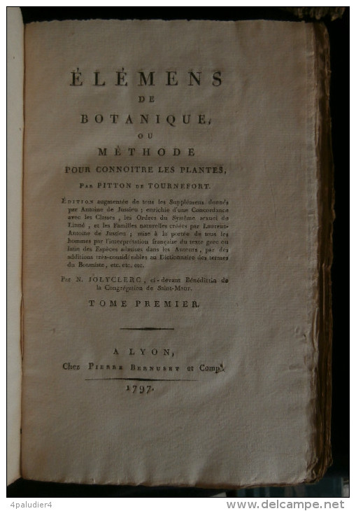 ELEMENS DE BOTANIQUE Ou METHODE POUR CONNOITRE LES PLANTES PITTON De TOURNEFORT 1797 489 Planches 6 Volumes - 1701-1800