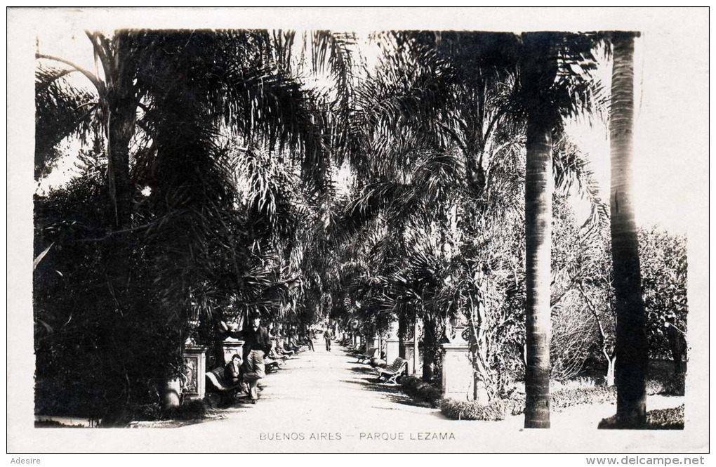 BUENES AIRES 1927 - Parque Lezama, Orig.Fotokarte Gel.1927 Mit Marke Und Schönen Rundstempel Buenes Aires - Argentinien