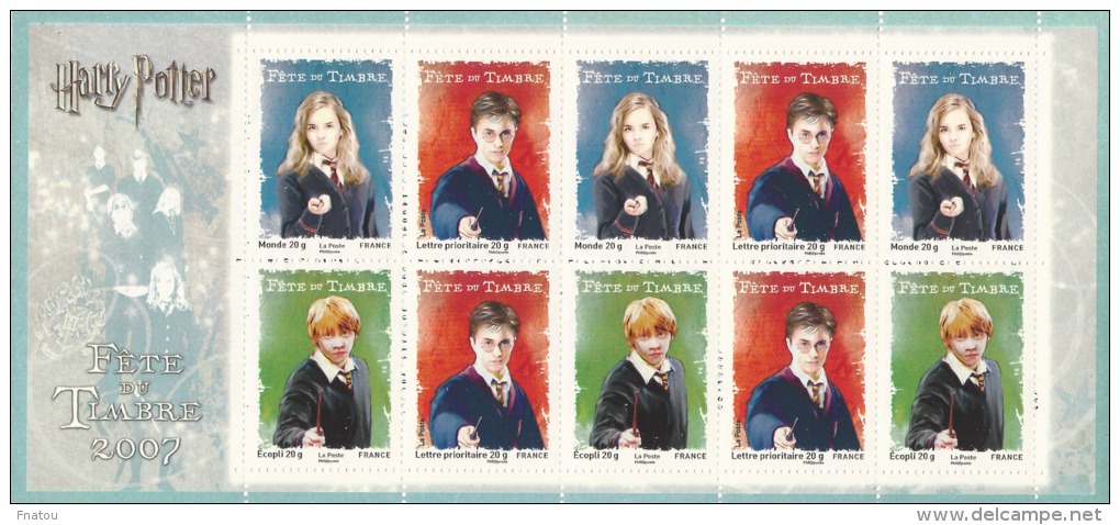 France, Harry Potter, Hermione Granger And Ron Weasley, 2007, MNH VF Booklet Of Ten - Unused Stamps