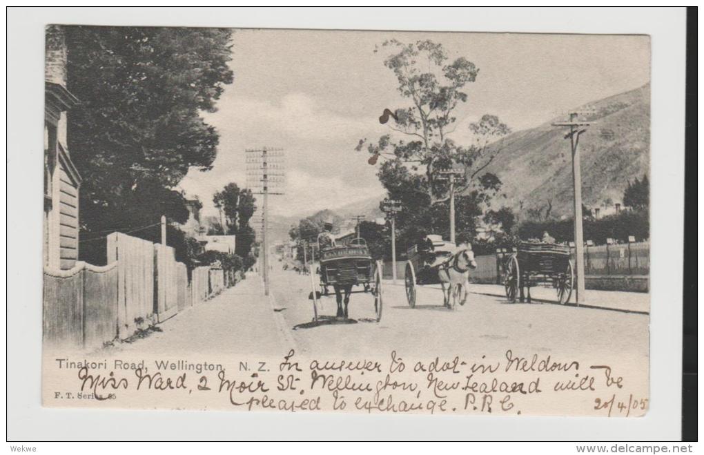 NZ171/ Wellington, Tinakori Road, 1905 Picture Card Sent To Spain - Neuseeland