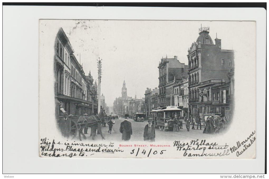 Vic061/ Melbourne Bourke St., 1905, Posted To Spain - Melbourne