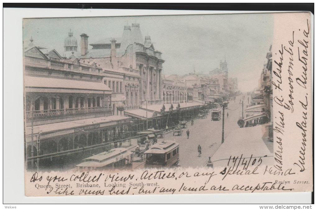 Qld007/ Brisbane, Picture Card To Spain, Queen St. - Brisbane