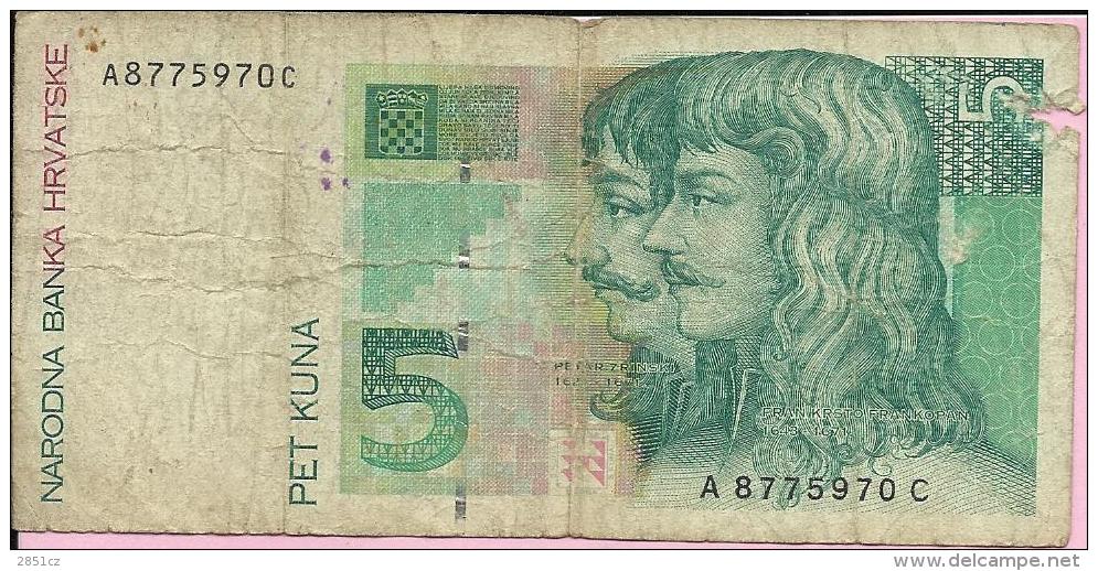 Banknotes - 5 Kuna, Zagreb, 1993., Croatia - Croatie