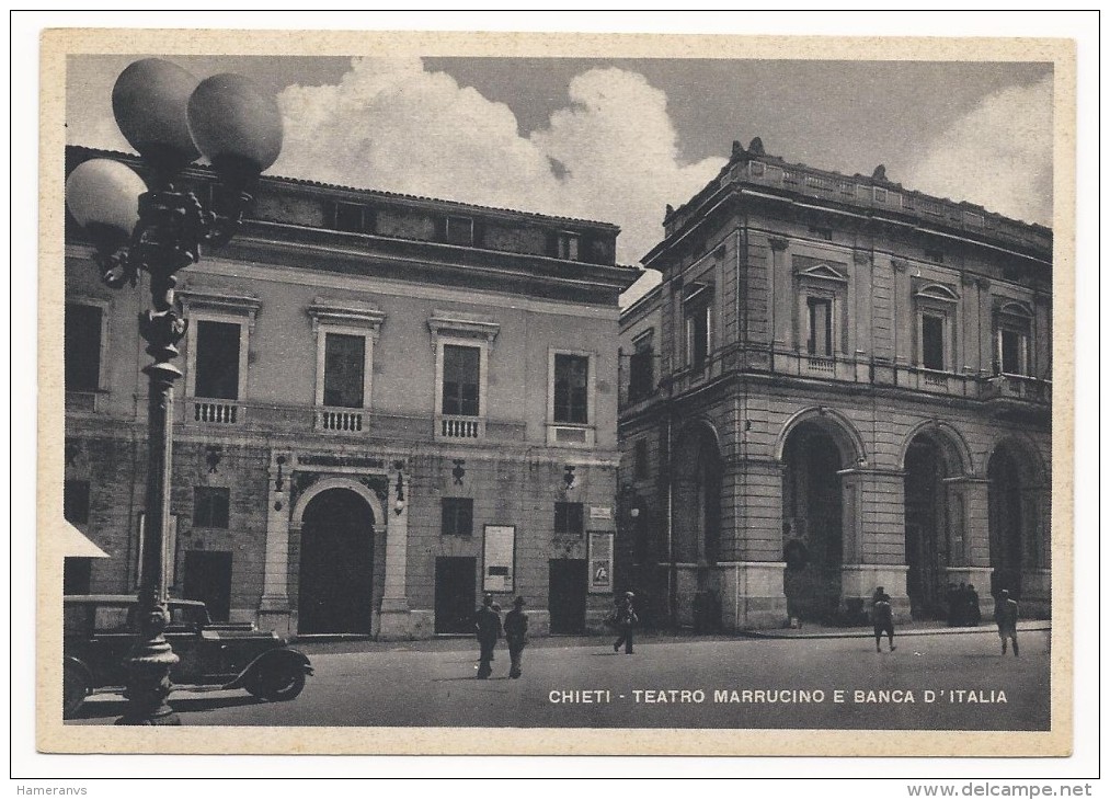 Chieti - Teatro Marrucino E Banca D´Italia - H1928 - Chieti