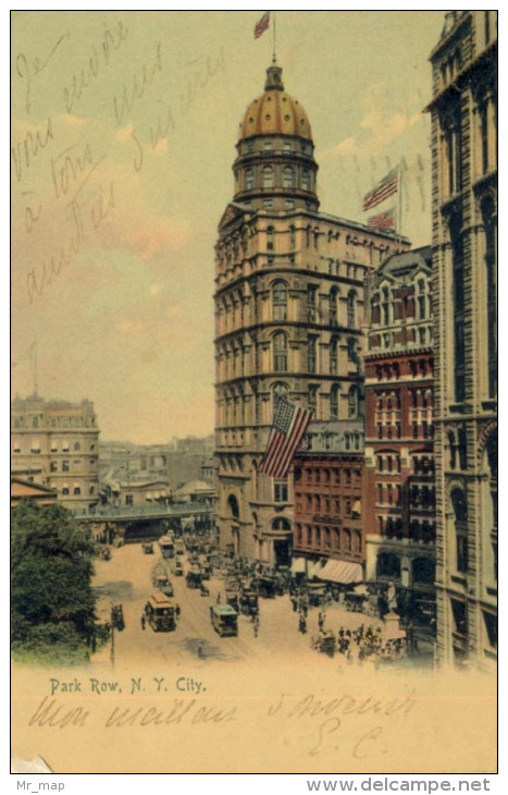 162-1905 New York Park Row Travelled - Parks & Gardens