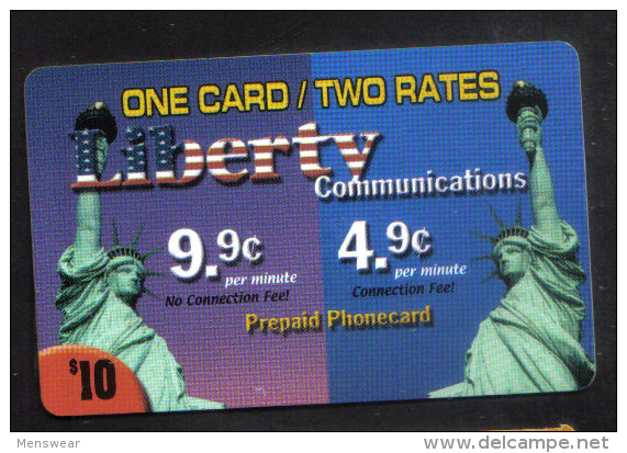 UNITED STATES - LIBERTY PHONECARD  ( ONE CARD TWO RATES PHONECARD ) USED 1990s - Sonstige & Ohne Zuordnung