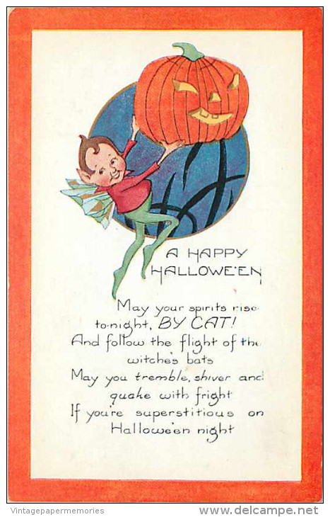 225531-Halloween, Whitney No WNY17-1, Fairy Holding Up Jack O Lantern - Halloween