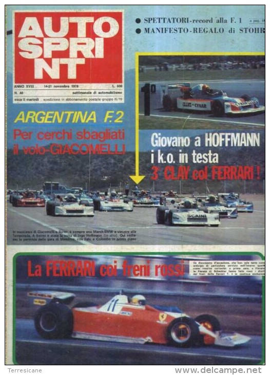 AUTOSPRINT Il Settimanale Da Corsa 1978 N. 46 - Sport