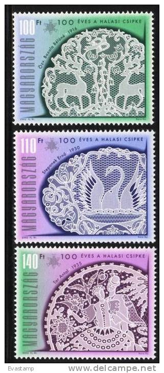 HUNGARY - 2002. Halas Lace Designs, Centenary MNH!!  Mi 4724-4726. - Neufs