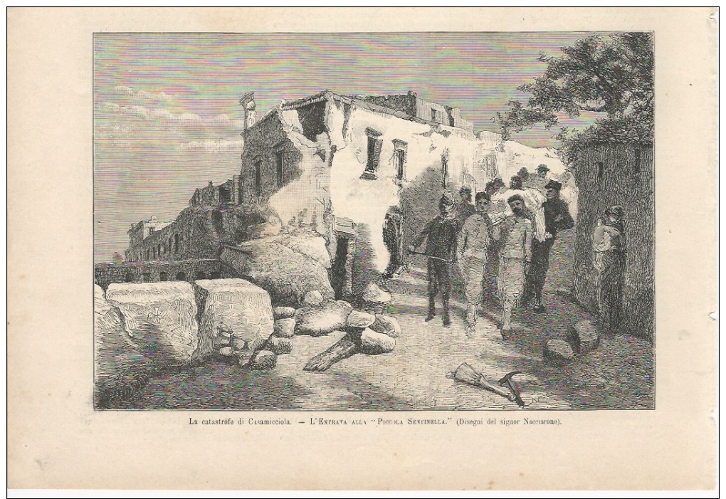 1883  ISCHIA  Splendida Incisione Del Terremoto Di Casamicciola - Unclassified