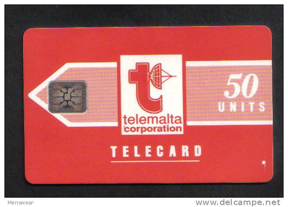 MALTA - 50 USED  PHONECARD NO VALUE 1991 - CHIP SI-5 ( BATCH NO.5 DIGITS IMPRESSED ) GLOSSY  RARE  - - Malte