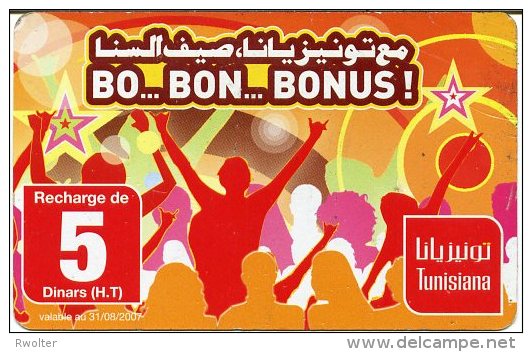 @+ Tunisie - Carte Tunisiana - Bonus - 5 Dinars - Tunisia