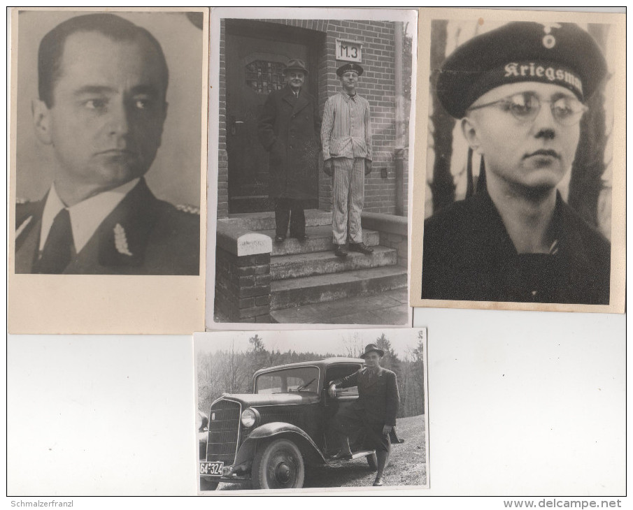 1 AK 3 Foto Vater Sohn Familie August Herrmann ? Chribska Kreibitz ? Kriegsmarine Wohnhaus M3 Marine Militär Offizier ? - Genealogia