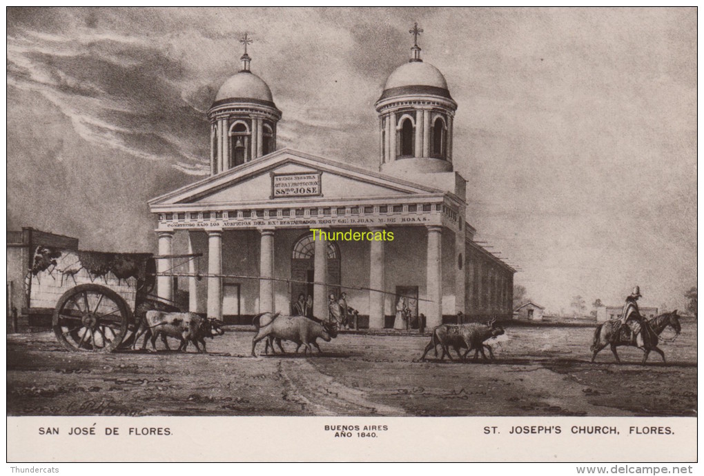 CPA ARGENTINE ARGENTINA MITCHELL'S BUENOS AIRES ** SAN JOSE DE FLORES 1840 ST JOSEPH'S CHURCH FLORES - Argentinië