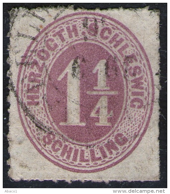 Christiansfeld 30/9 66 Auf 1 1/4 Shillinge Lila - Schleswig Holstein Nr. 14 - Pracht - Schleswig-Holstein