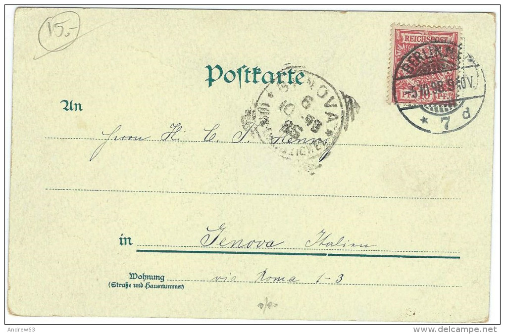CARTOLINA &ndash; 1898 &ndash; Postkarte &ndash; Carte Postale &ndash; Gruss Aus Berlin - Viaggiata Da Berlin Per Gen... - Mitte