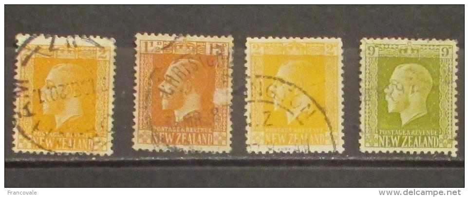 Nuova Zelanda 1915 King George 4 Stamps Used - Oblitérés