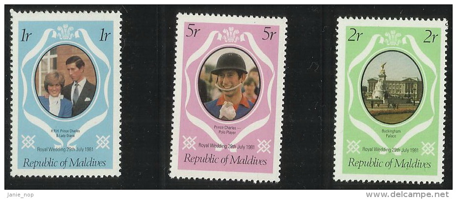 Republic Of Maldives 1981 Royal Wedding MNH - Maldive (...-1965)