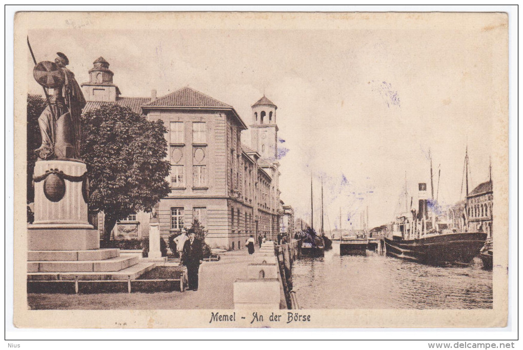 Lithuania Lituanie Lietuva Klaipeda Memel Germany 1924 Ship Ships Transport, Sent To Telsiai - Lithuania