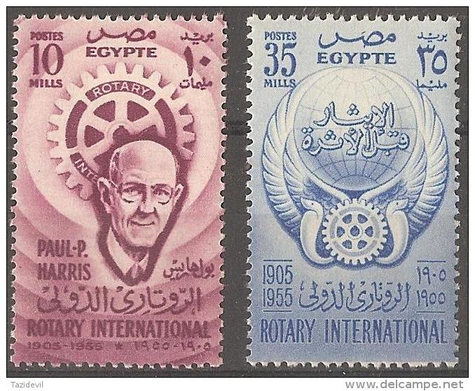 EGYPT - 1955 Rotary. Scott 378-9. MNH ** - Neufs