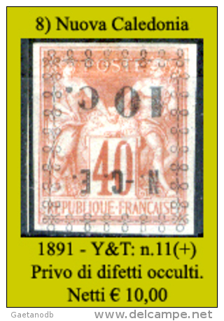 Nuova-Caledonia-008 - 1891 - Y&T: N. 11 (+) - Soprastampa Capovolta - Privo Di Difetti Occulti - - Neufs