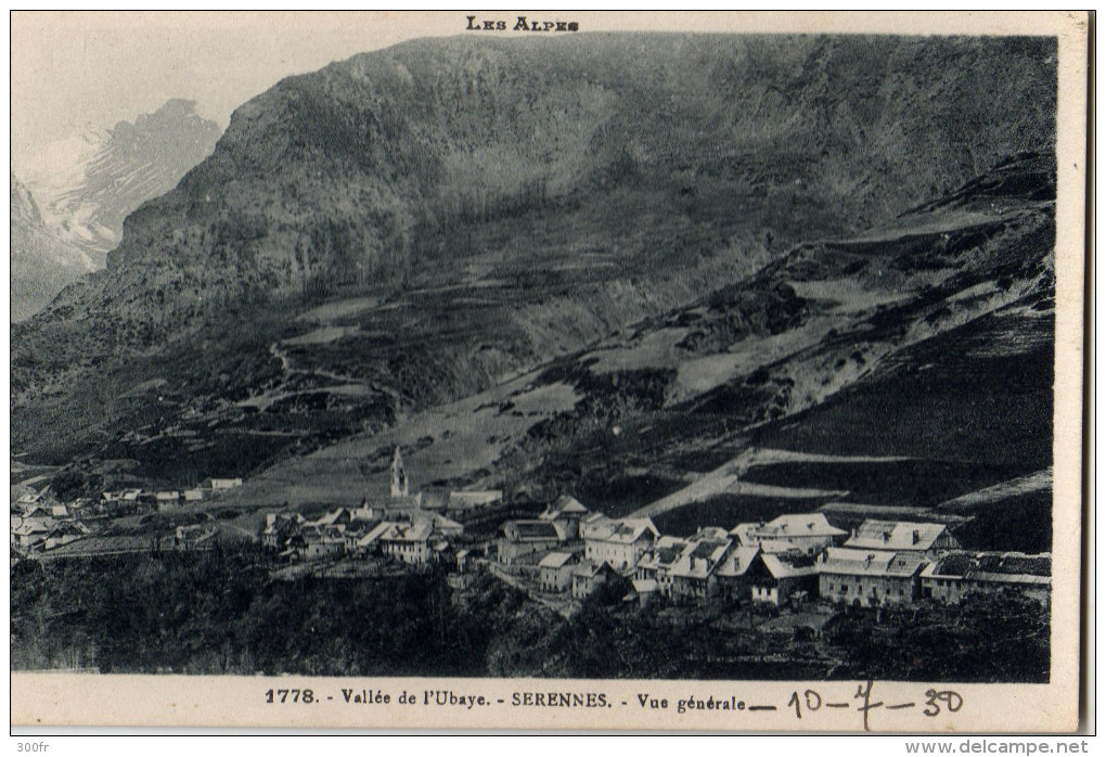 CP France 1778 Alpes  Vallée De L´Ubaye SERENNES Vue Générale ( Hautes Alpes 5) - Andere & Zonder Classificatie