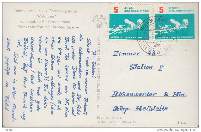 D-16766 Sommerfeld - Tuberkuloseklinik "Waldhaus" - 2x Nice Stamps - Oranienburg