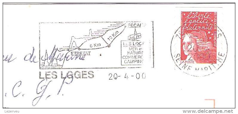 CACHET OBLITERATION FLAMME LES LOGES ETRETAT FECAMP ENVELOPPE 16X11 - 1961-....