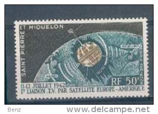 SAINT-PIERRE ET MIQUELON PA N°29 N** Satelitte Europe -Amérique 1962  TB - Unused Stamps