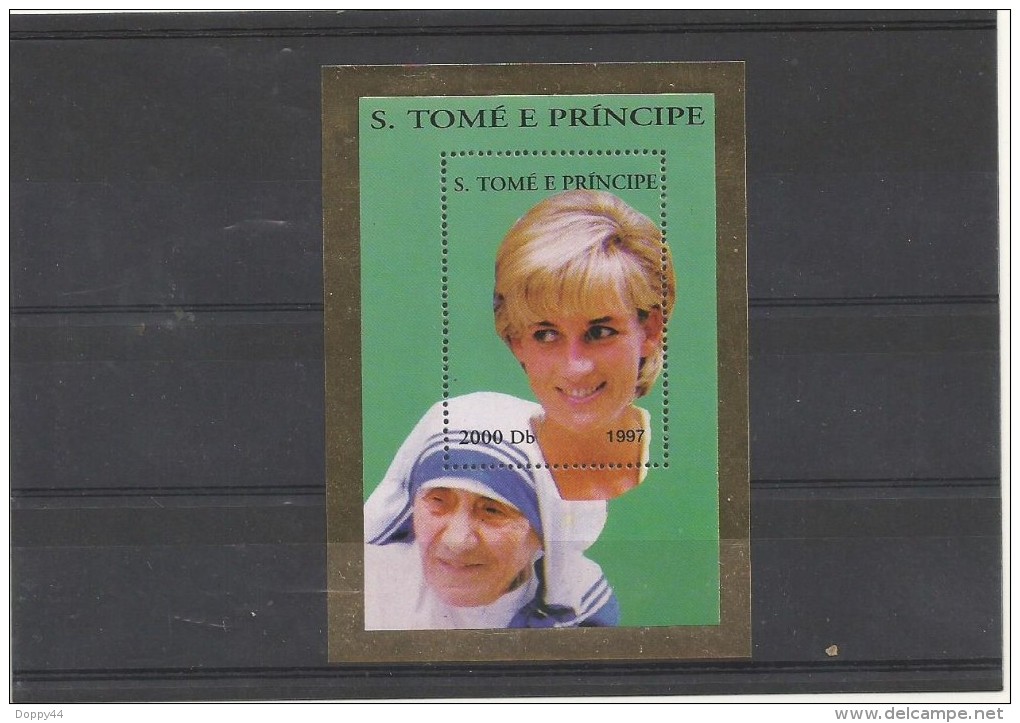 LADY DIANA + MERE TERESA  BLOC NEUF SAO TOME  SUPERBE - Madre Teresa