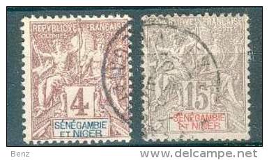 SENEGAMBIE ET NIGER TYPE GROUPE N°4 ET 6 COTE 21 EUROS TB - Gebraucht