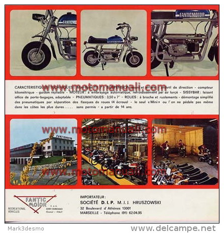 Fantic DEPUTY 50 TX 7 1973 Depliant Originale Testo Francese Texte Français Genuine Brochure Prospekt - Motorräder