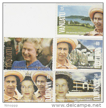 Vanuatu-1992 Queen Elizabeth 40th Anniversary Accession 555-559 MNH - Vanuatu (1980-...)